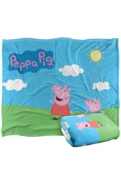 Hasbro Peppa Pig Kids Blanket 152x127cm Peppa & George Sunny Day in White - Size: 152x127 cm - thumbnail 2