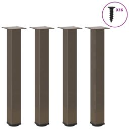 Berkfield Home Coffee Table Legs 4 pcs Natural Steel 72-74 cm Steel in Brown - thumbnail 1