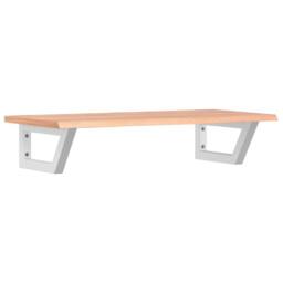 Berkfield Home Basin Shelf Wall Mounted Steel & Solid Wood Oak in Brown - thumbnail 1