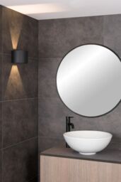 Lucide 'AXI' Non Dimmable Adjustable Up Down Bathroom LED Wall Spotlight in Black - thumbnail 2