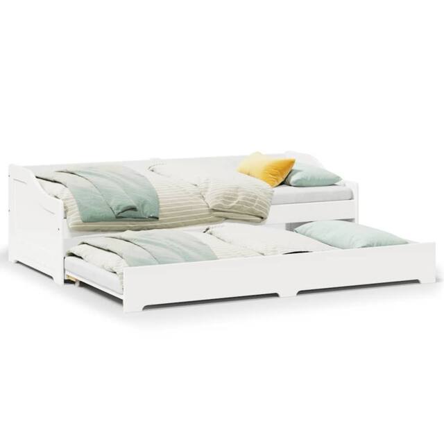 Berkfield Home Daybed with Trundle without Mattress IRUN White 90x200 cm - image 1