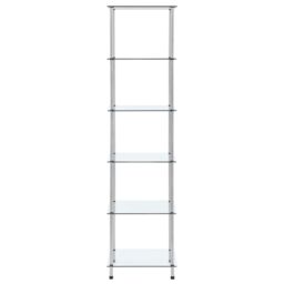 Berkfield Home 6-Tier Shelf Transparent 40x40x160 cm Tempered Glass in Clear - Size: 40 x 40 x 160 cm - thumbnail 2