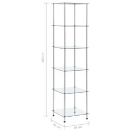 Berkfield Home 6-Tier Shelf Transparent 40x40x160 cm Tempered Glass in Clear - Size: 40 x 40 x 160 cm - thumbnail 6