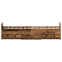 Berkfield Home Bed Frame without Mattress Old Wood 100x200cm Engineered Wood in Brown - Size: 100x200 cm - thumbnail 7
