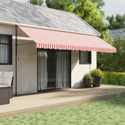 Berkfield Home Replacement Fabric for Awning Red & White Stripe 5x3 m - thumbnail 1
