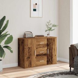 Berkfield Home Sideboard Old Wood 90x29.5x65 cm Engineered Wood in Brown - thumbnail 3