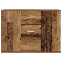 Berkfield Home Sideboard Old Wood 90x29.5x65 cm Engineered Wood in Brown - thumbnail 4