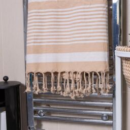Nicola Spring 100% Cotton Bath Towel Turkish Style Hamman Blanket Bath Sheet - 160 x 90cm (x2) in Natural - thumbnail 6
