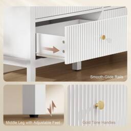 Wyld Haus Lezi 6 Drawer White Fluted Storage Dresser - thumbnail 6