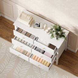 Wyld Haus Lezi 6 Drawer White Fluted Storage Dresser - thumbnail 8