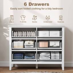 Wyld Haus Lezi 6 Drawer White Fluted Storage Dresser - thumbnail 4