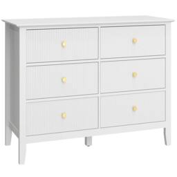 Wyld Haus Lezi 6 Drawer White Fluted Storage Dresser - thumbnail 2