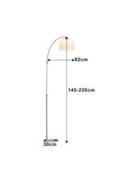 Living and Home Modern Arched Floor Lamp with Marble Base Adjustable Height 145-220CM - thumbnail 2
