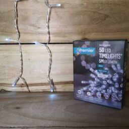 Samuel Alexander 5m Battery Operated Christmas String Lights with 50 Cool White LEDs on Clear Cable - thumbnail 5