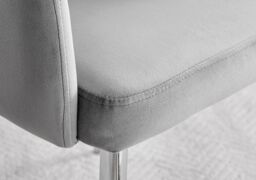 FurnitureboxUK Elina White Marble Effect Scratch Resistant Dining Table & 2 Calla Velvet Silver Leg Chairs in Grey - thumbnail 6