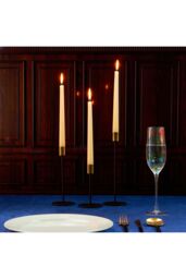 Deco Express Candles Set Classic Dripless Tapered Metallic Unscented 8 Hours Décor in Ivory - Size: 15 Pack - thumbnail 2