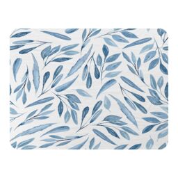 Benjamin Tate Design Watercolour Blue Branches With Leaves Blanket in Natural - Size: 120 cm x 150 cm - thumbnail 1