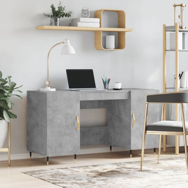 Berkfield Home Desk Concrete Grey 140x50x75 cm Engineered Wood - Size: 140 x 50 x 75 cm - image 1