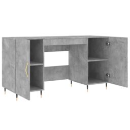 Berkfield Home Desk Concrete Grey 140x50x75 cm Engineered Wood - Size: 140 x 50 x 75 cm - thumbnail 5