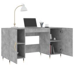 Berkfield Home Desk Concrete Grey 140x50x75 cm Engineered Wood - Size: 140 x 50 x 75 cm - thumbnail 4