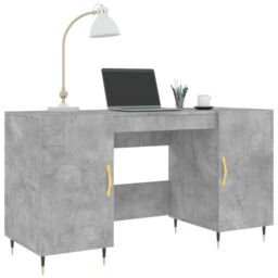 Berkfield Home Desk Concrete Grey 140x50x75 cm Engineered Wood - Size: 140 x 50 x 75 cm - thumbnail 3