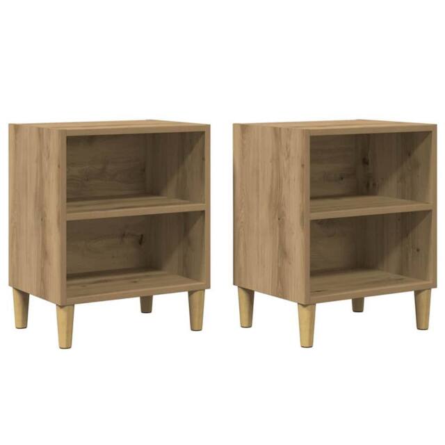 Berkfield Home Bedside Cabinets 2 pcs Artisan Oak 40x30x50 cm Engineered Wood in Brown - Size: 40 x 30 x 50 cm - image 1
