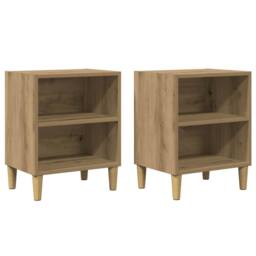 Berkfield Home Bedside Cabinets 2 pcs Artisan Oak 40x30x50 cm Engineered Wood in Brown - Size: 40 x 30 x 50 cm - thumbnail 1