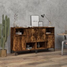 Berkfield Home Sideboards 2 pcs Smoked Oak 60x35x70 cm Engineered Wood in Brown - Size: 60 x 35 x 70 cm - thumbnail 1