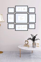 nielsen 9 Piece Picture Frame Set/Gallery Wall for 11 Photos - Black - thumbnail 2
