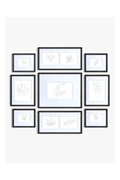 nielsen 9 Piece Picture Frame Set/Gallery Wall for 11 Photos - Black - thumbnail 1