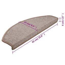 Berkfield Home Carpet Stair Treads 15 pcs Light Brown 65x24x4 cm - Size: Medium - thumbnail 9