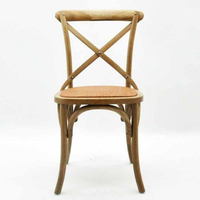 Minster French Cross Back Dining Chair - Wood - L46 x W49 x H88 cm - Natural in Brown - Size: 1 Pack - image 1