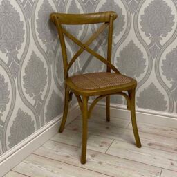 Minster French Cross Back Dining Chair - Wood - L46 x W49 x H88 cm - Natural in Brown - Size: 1 Pack - thumbnail 6