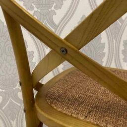 Minster French Cross Back Dining Chair - Wood - L46 x W49 x H88 cm - Natural in Brown - Size: 1 Pack - thumbnail 8