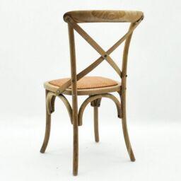 Minster French Cross Back Dining Chair - Wood - L46 x W49 x H88 cm - Natural in Brown - Size: 1 Pack - thumbnail 2