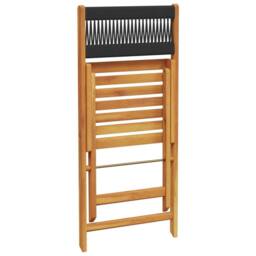 Berkfield Home Folding Garden Chairs 8 pcs Black Solid Wood Acacia in Light Brown - thumbnail 7