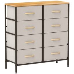 STILVORA Chest of Drawers with 8 Drawers & Steel Frame in Cream - thumbnail 5