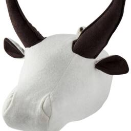 Wyld and Coco Plush White Cotton Bull Head Wall Decor for Kids Room - thumbnail 6