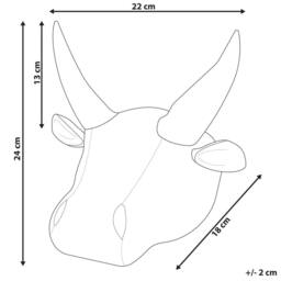 Wyld and Coco Plush White Cotton Bull Head Wall Decor for Kids Room - thumbnail 4