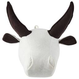 Wyld and Coco Plush White Cotton Bull Head Wall Decor for Kids Room - thumbnail 2