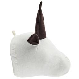 Wyld and Coco Plush White Cotton Bull Head Wall Decor for Kids Room - thumbnail 5