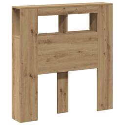 Berkfield Home LED Headboard Artisan Oak 100x18.5x103.5 cm Engineered Wood in Brown - thumbnail 1