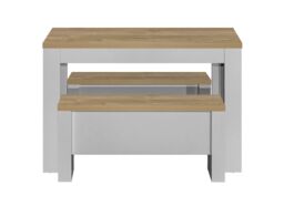 Birlea Dining Table & Bench Set Highgate 2 Kitchen Traditional in Grey - thumbnail 6