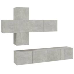 Berkfield Home 7 Piece TV Cabinet Set Concrete Grey Engineered Wood - thumbnail 2