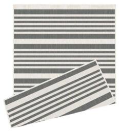 THE RUGS Reversible Outdoor Rugs in Modern Stripes Duo Weave Collection in Blue - Size: 120 cm x 170 cm - thumbnail 4