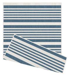 THE RUGS Reversible Outdoor Rugs in Modern Stripes Duo Weave Collection in Blue - Size: 120 cm x 170 cm - thumbnail 6