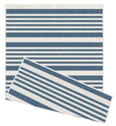 THE RUGS Reversible Outdoor Rugs in Modern Stripes Duo Weave Collection in Blue - Size: 120 cm x 170 cm - thumbnail 2