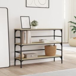 Berkfield Home Console Table Sonoma Oak 100x32x75 cm Engineered Wood in Brown - Size: 100 x 32 x 75 cm - thumbnail 3