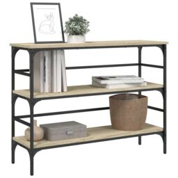 Berkfield Home Console Table Sonoma Oak 100x32x75 cm Engineered Wood in Brown - Size: 100 x 32 x 75 cm - thumbnail 4