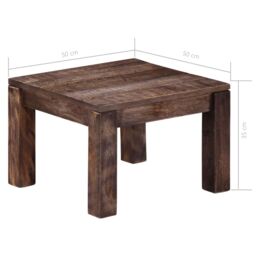 Berkfield Home Coffee Table 50x50x35 cm Solid Mango Wood in Brown - Size: 50 x 50 x 35 cm - thumbnail 7